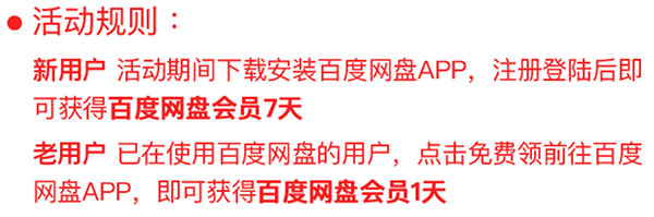 2022《百度网盘》免费试用会员1-7天领取链接