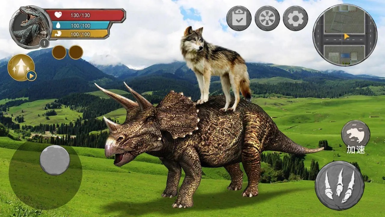 恐龙抗狼吞噬生存app截图
